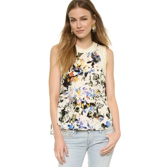 Elizabeth and James Tops - Elizabeth and James Airy Floral Vivi Silk Top